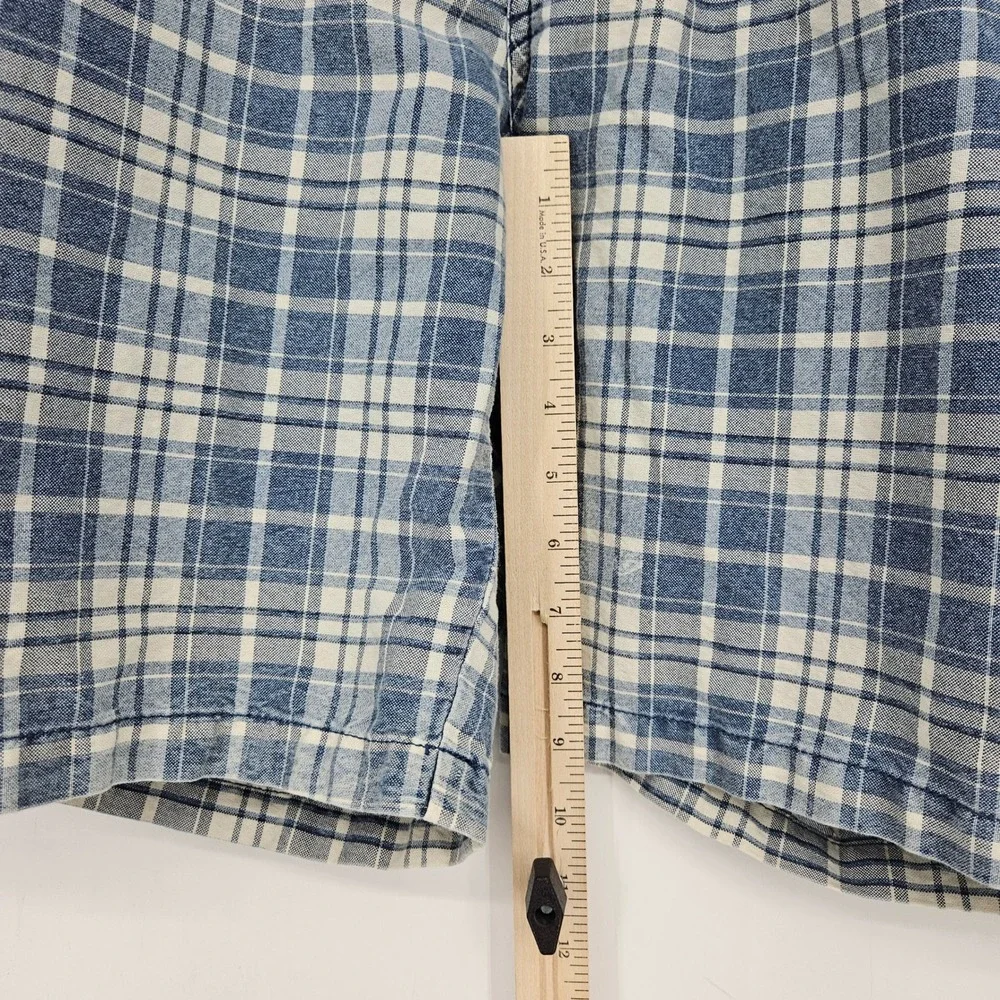 Tommy Bahama Shorts Mens 38 Plaid Casual Blue White Preppy‎ Casual